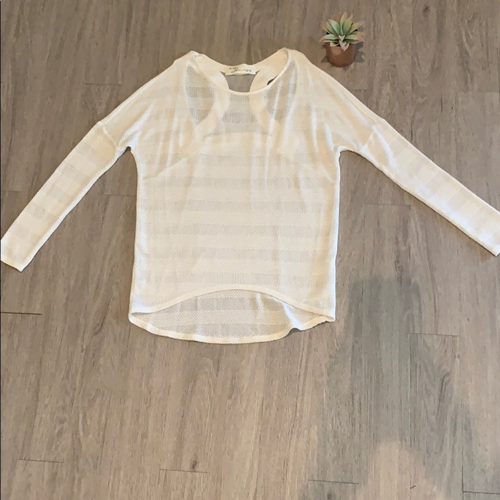 White light racer back sweater